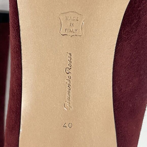 Gianvito Rossi Suede Peep Toe Stiletto Pumps in Red Size 40/9.5 - Picture 10 of 12